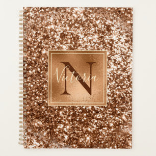 Agenda Glitter Monograma Bling Name Glam