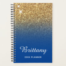 Glitter Ombre Azul Profundo Personalizado
