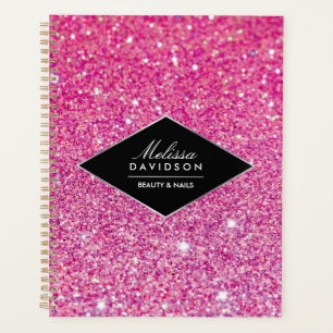 Agenda Glitter Rosa e Livro de Compromissos Glamor