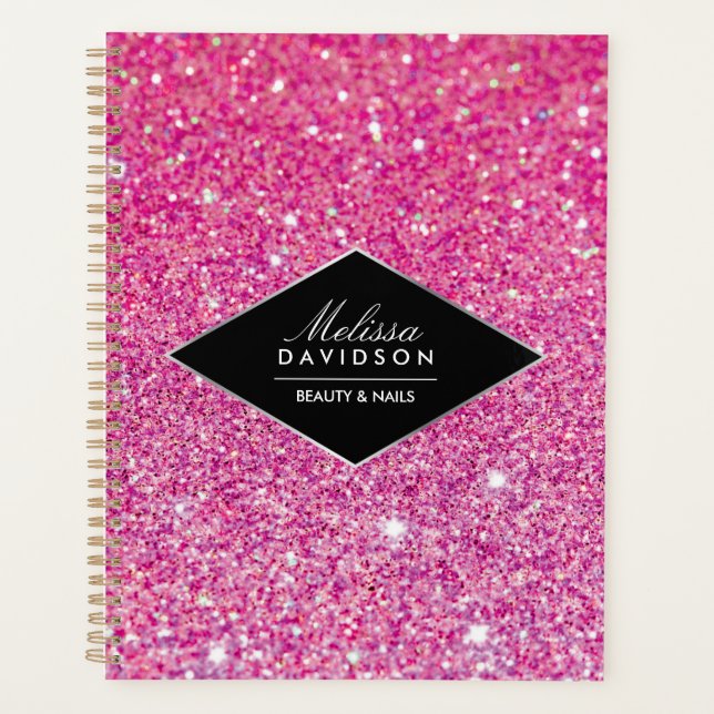 Agenda Glitter Rosa e Livro de Compromissos Glamor (Frente)