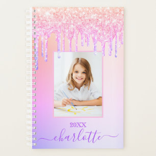 Agenda Glitter roxo rosa pinga foto garota 2026