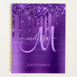 Agenda Glitter Roxo-Roxo Brugado Metal 2024