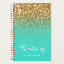 Glitter Turquesa Ombre Personalizado