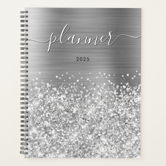 Agenda Glittery Silver Glam 2025 (Frente)