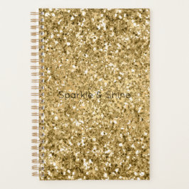Agenda Glitzy Dourado Glam Glitter Sparkle       