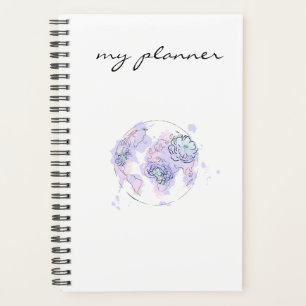 Agenda Globe Moderno de Cor Azul-Chic