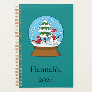 Agenda Globe w Cardeal Snowman & Pine Tree Personalizar