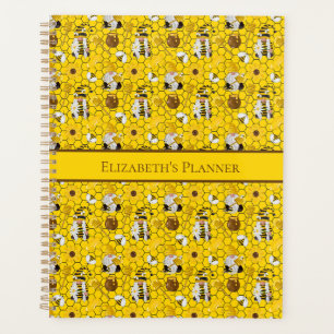 Agenda Gnome Girassol Amarelo Abelhas Mel Personalizado