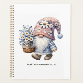 Agenda Gnome Personalizado Flor de Margarida Fofa para Mu