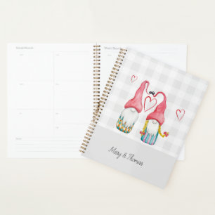 Agenda Gnomo De Natal No Amor Com Aquarela Pintura Mão