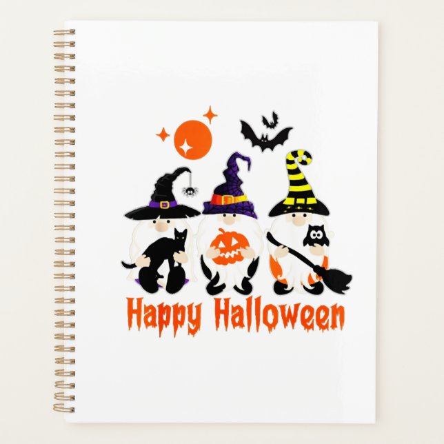 Agenda Gnomos de Halloween Fofos Abóbora de Outono (Frente)