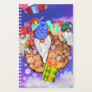 Agenda Gnomos de Natal Voando Balão e Dando Presentes