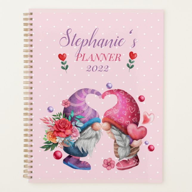 Agenda Gnomos Whimsical no Amor Personalizados (Frente)