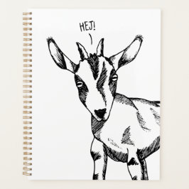 Agenda Goat Sketch dizendo "Hej!"