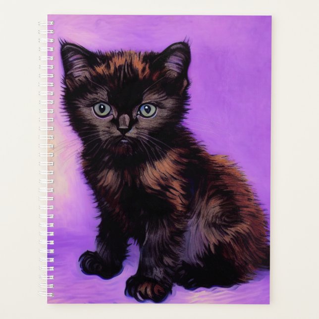 Agenda Gogh Style Purple Cat (Frente)