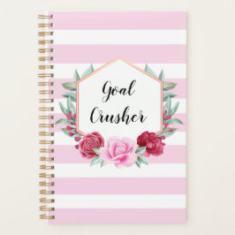 Agenda Gol Crusher Rosa Stripes Floral
