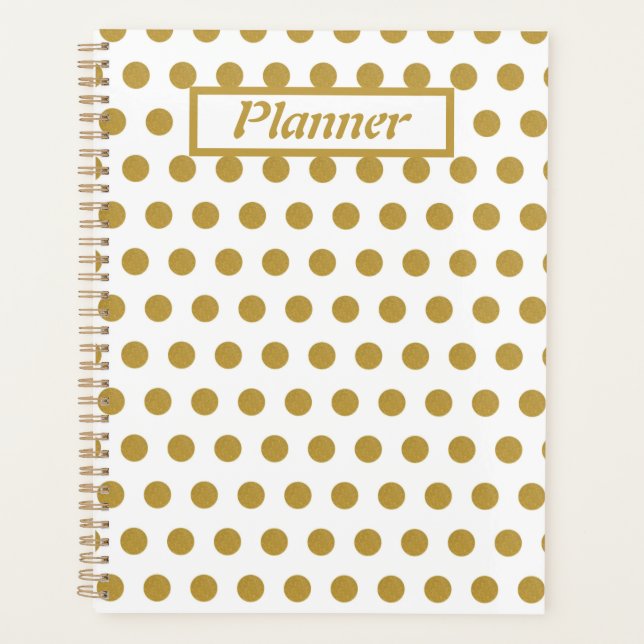 Agenda Gold and white Polka dots  (Frente)