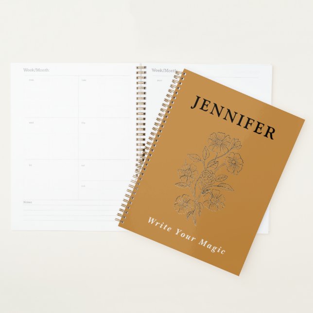 Agenda Gold Custom Name Notebook – Luxurious & Stylish (Exibição)