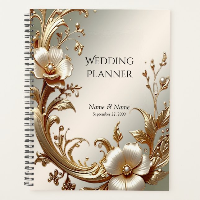 Agenda Gold Floral Planner (Frente)