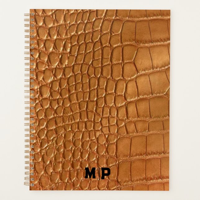 Agenda Gold leather texture luxury meeting planner (Frente)