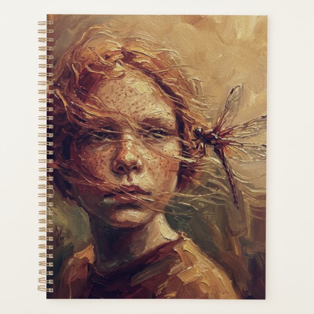 Agenda Golden Dragonfly Whisper – Warm Impressionist Oil  (Frente)
