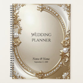 Agenda Golden Ornate Frame with Pearls Planner