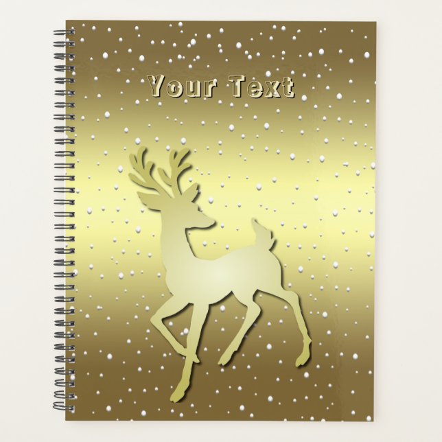 Agenda Golden Reindeer Snowy Holiday Planner (Frente)