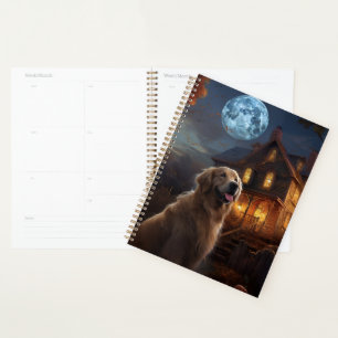 Agenda Golden Retriever Dia das Bruxas Assustador