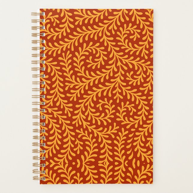 Agenda Golden Yellow Leafy Vine Pattern  (Frente)