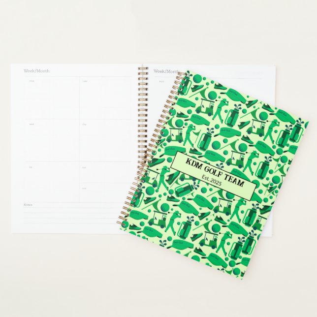 Agenda Golf Silhouette Pattern Classic Branding buisness  (Exibição)