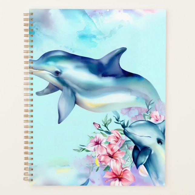Agenda Golfinho pintado por aquarelas (Frente)