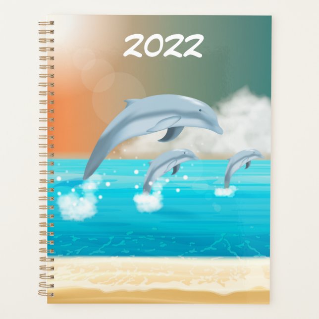 Agenda golfinho rompendo a superfície do oceano (Frente)