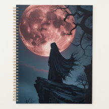 Gothic Moonlight Wraith Spiral Notebook | Dark Fan