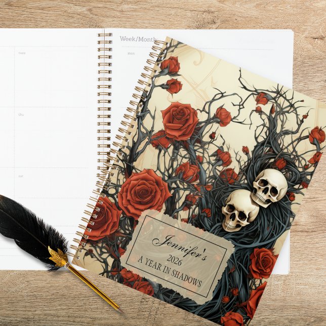 Agenda Gothic Skulls & Roses (Criador carregado)