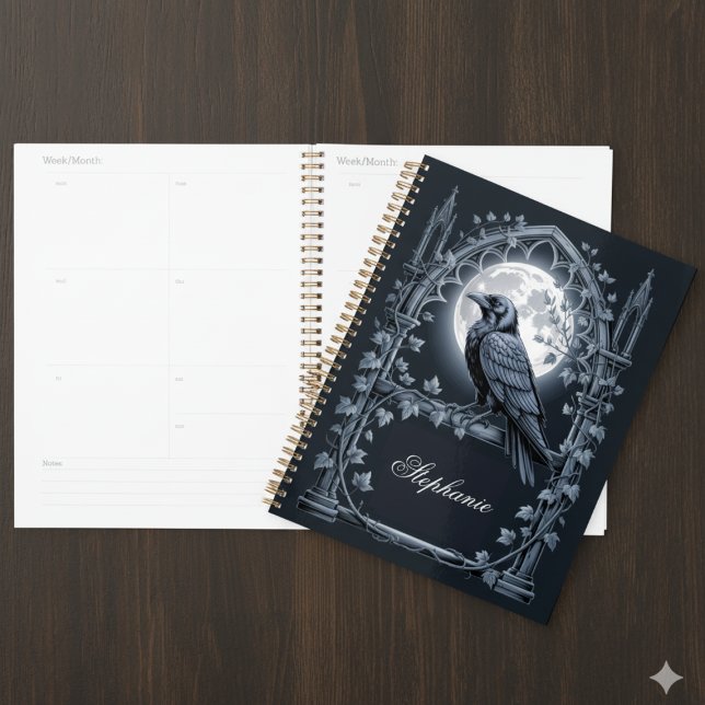 Agenda Gótico Corvo Dark Academia (Dark Academia daily planner)