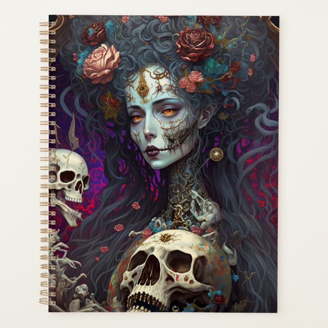 Agenda Gótico Skull Zombie Mulher Gótica (Frente)
