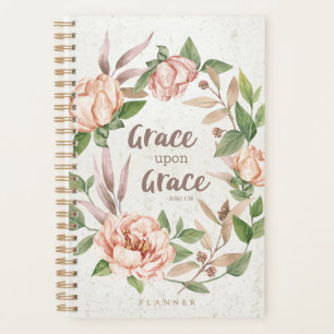 Agenda Grace Sobre Grace - John 1:16 - Floral