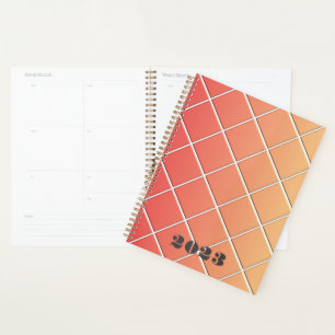 Agenda Grade quadrada vermelha e laranja com gradiente -