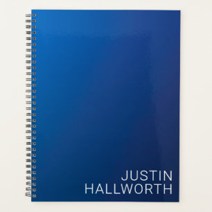 Agenda Gradiente Azul Escuro Moderno e Texto Editável Mín