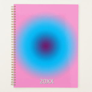 Agenda Gradiente de Mão Radial Azul e Rosa Pastel Persona