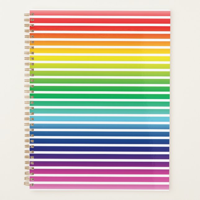 Agenda Gradiente do arco-íris moderno e padrão de faixas  (Frente)