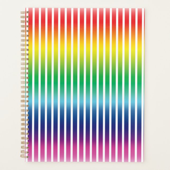 Agenda Gradiente moderno do arco-íris e faixas verticais  (Frente)