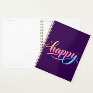 Agenda Gradiente Pastel Vibrante Tipografia FELIZ - Moder