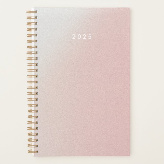 Agenda Gradiente Rosa Pastel Personalizado 2025 (Frente)