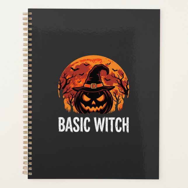 Agenda Gráficos Básicos de Halloween Feiticeira Abóbora L (Frente)