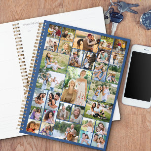 Agenda Grande Colagem de Fotos de Família 31 Imagem Azul