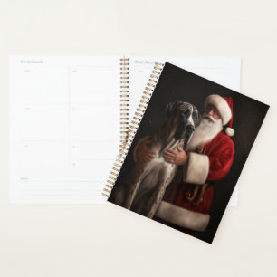 Agenda Grande Dane com Papai Noel Festivo Natal