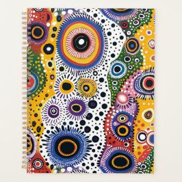 Agenda Grande de Tapa Dura con Patrón Psicodélico