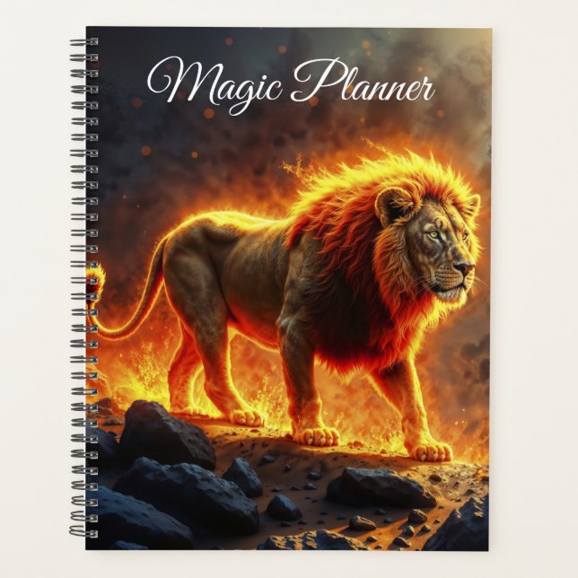 Agenda Grande incêndio selvagem de um poderoso predador d (Frente)