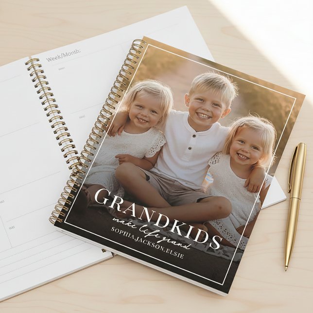 Agenda Grandkids Make Life Grand Grandparent Custom Photo (Criador carregado)